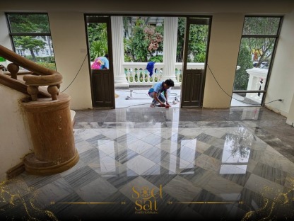 ขัดพื้นหินจัดพร้อมลงเคลือบเงาพื้น - รับขัดพื้นหินอ่อน หินแกรนิต ชลบุรี - ช่างสดใส